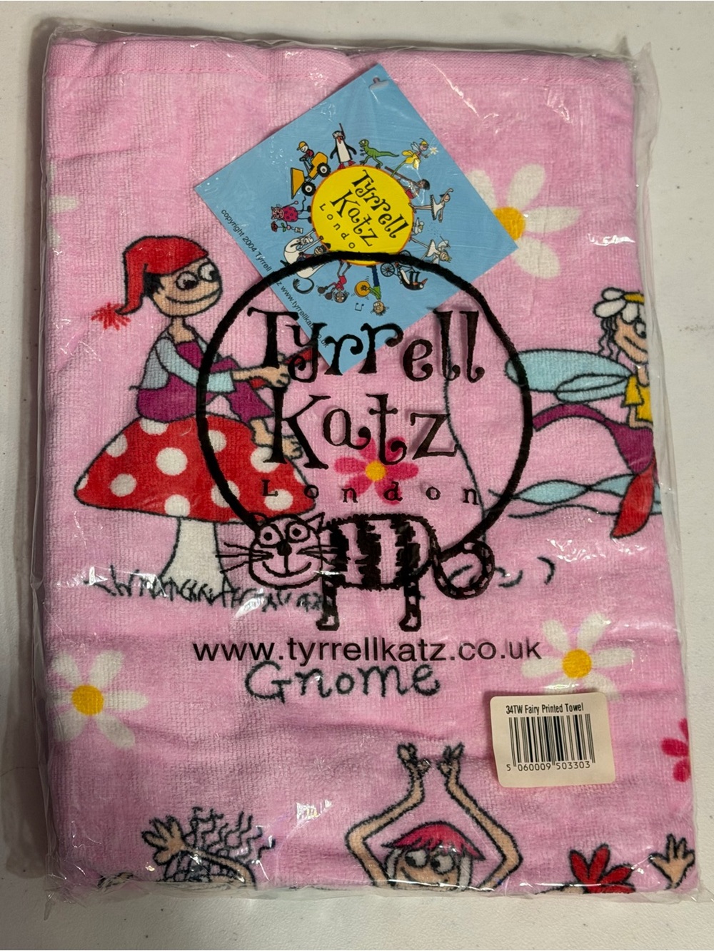 Tyrrell Katz Pink Gnome Fairy Printed Towel